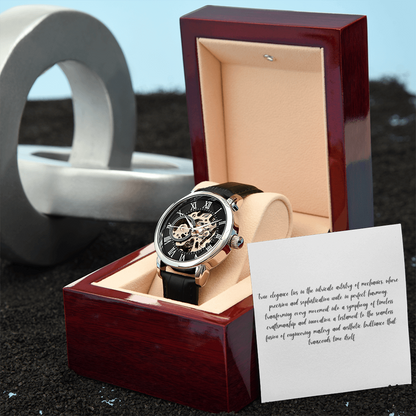 Luxury open work watch